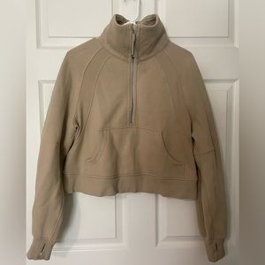 Funnel neck scuba half zip in trench